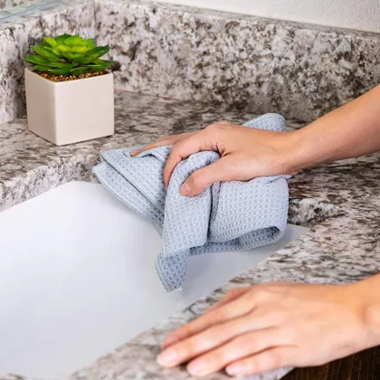 Microfiber waffle weave kitchen tea towel