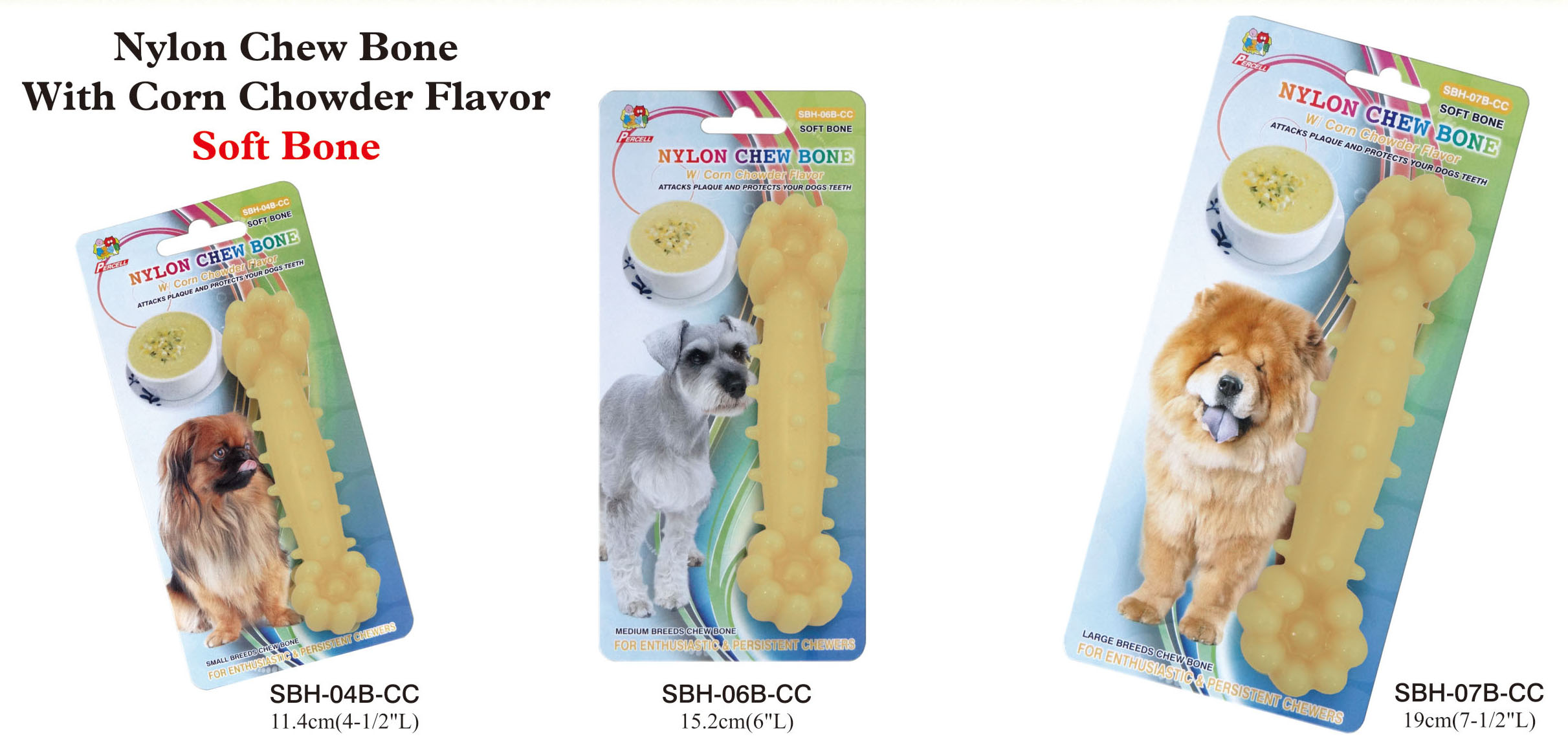 corn chowder scented nylon chew bone - small, medium and large