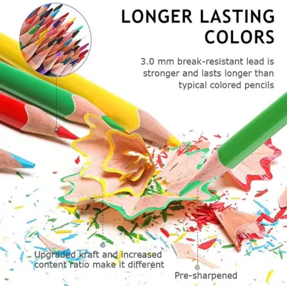 36 Color Standard Wood Colored Pencil Set - Bright Pencils for School Stationery Supplies