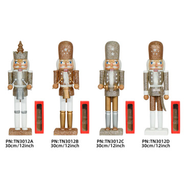 Exquisite 30cm Wooden Tin Soldier Nutcracker Christmas Decoration for Xmas Gifts