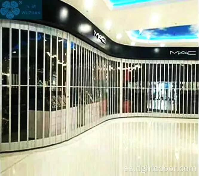 Puerta de vidrio plegable de comercio para centro comercial