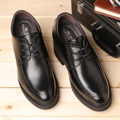 Height increasing 11 cm men leather shoes