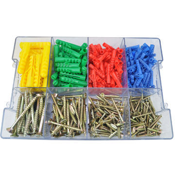 450-piece Chipboard Screw and Anchor Set, 6, 8, 5 and 10mm Anchors