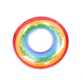 PVC summer water play printed rainbow swim ring