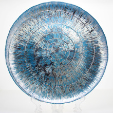 Decorative Blue Silver Glass Fruit Dinner Plates