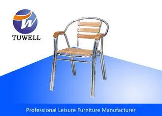 Leisure Indoor Stackable Solid Aluminum Dining Chair With B