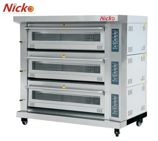 Guangzhou Nicko Baking Machine LPG/LNG 3 Deck 9 Trays Gas Bread Oven Price