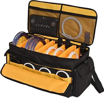 Large Capacity DJ Gig Bag with Detachable Dividers and Travel Storage Bags