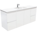 White 1500 Single Bowl Wall-Hung Vanity