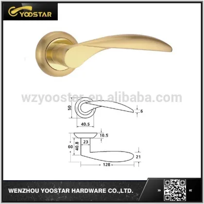 golden color aluminum door handle and lock