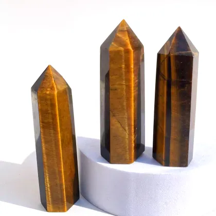 Wholesale Natural Yellow Tiger Eye Stone Wand Points & Tower Pieces