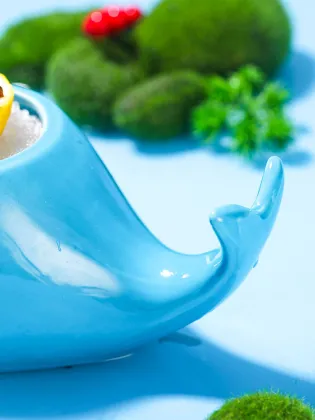 Ceramic Tiki Mug Ocean Theme Blue Whale Cocktail Cup