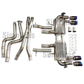 Titan-Abgasanlage ab Kat für Chevrolet Camaro ZL1 2017+ mit gebrannten blauen Enden