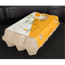 Yellow semi-dry-pressed egg carton
