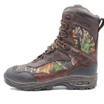 Black Genuine Leather Female Work Acid Resistant Middle Cut Safety Boots