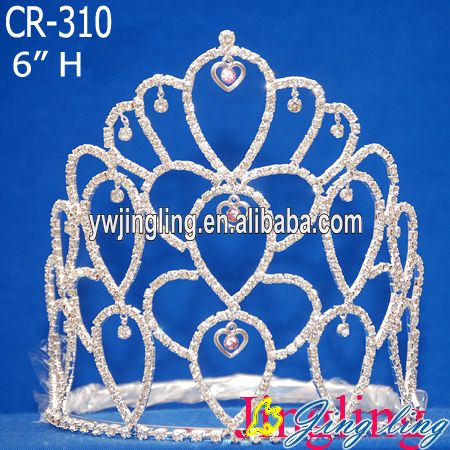 6 Inch Rhinestone Wholesale Pageant Crown CR-310