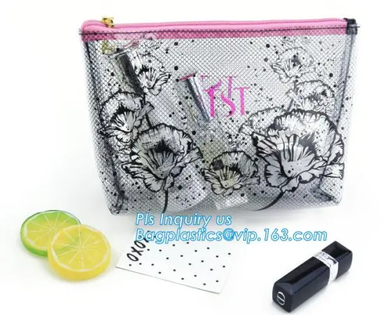 slider pvc zip cosmetic bag makeup, Cosmetic Bag Waterproof Slider Gusset Zipper Makeup Case Beauty Pouch