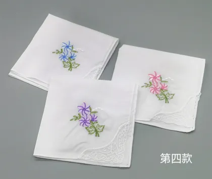 Flower White Handkerchief Embroidery Ladies Lace