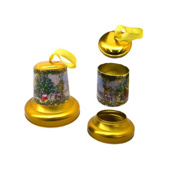 DADI Golden High-quality Christmas Gift Bell Tin Can