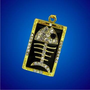Fish Bone Jewelry Key Chain USB Flash Drive