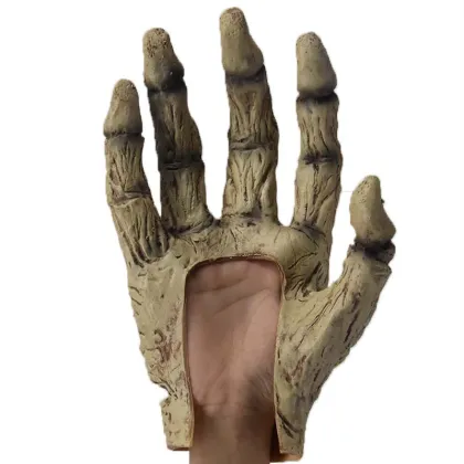 Halloween Adult Unisex Spooky Skull Claw Gloves - Beast Black Gloves for Costumes