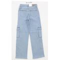 Cargo Jeans Women High-waisted Wide Leg Jeans