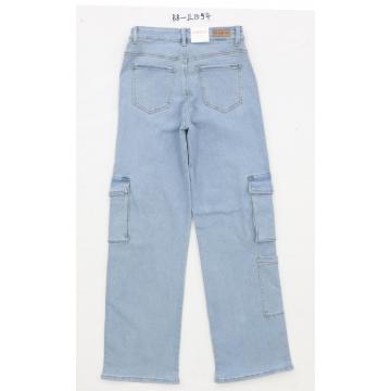 Cargo Jeans Women High-waisted Wide Leg Jeans