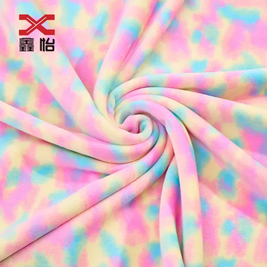 95% polyester Spandex Velboa Tie Dye Fabric