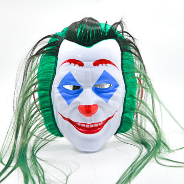 Máscara de cosplay de PVC coringa de cabelo verde longo