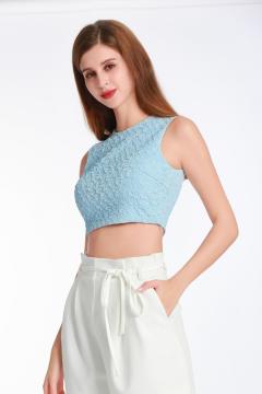 Маленькая круглая шея Baby Blue короткий жилет