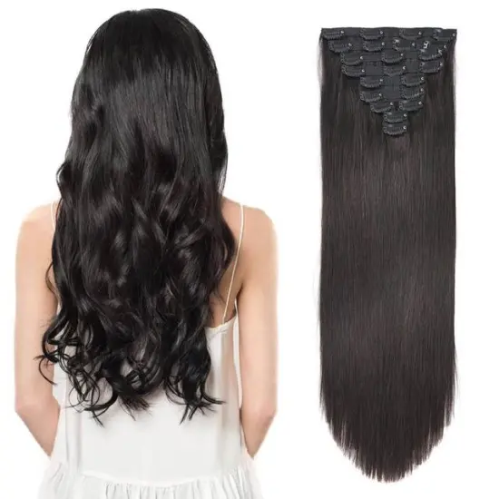 Wholesale 100% Russian Remy Human Hair Clip In Hair Extensions 4C 100g Curly Straight Body Wave Natural Hair Clip Ins Extension