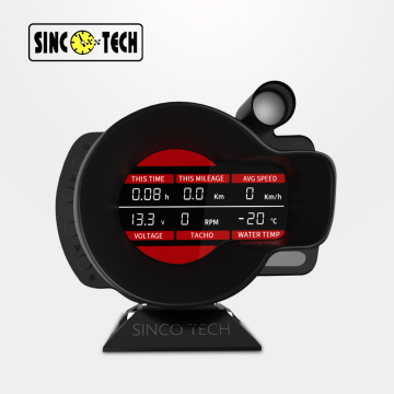 Sinco Tech 9-in-1 Custom Auto Gauge Meter - Speedometer, RPM, Volt, EGT, AFR, Oil Press, Water Temp