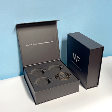 Recyclable Customized Logo Black Cardboard Packaging Box with EVA Insert for E-commerce Electronics