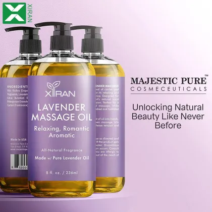 Private Label Lavender Massage Oil: 100% Pure Natural Organic Spa Body Care Essential Oil for Skin Care