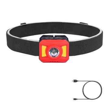 Super Mini Type C Fast Charging Waterproof 3W Rechargeable Sensor LED Headlamp - White and Red COB Light ESSEN163