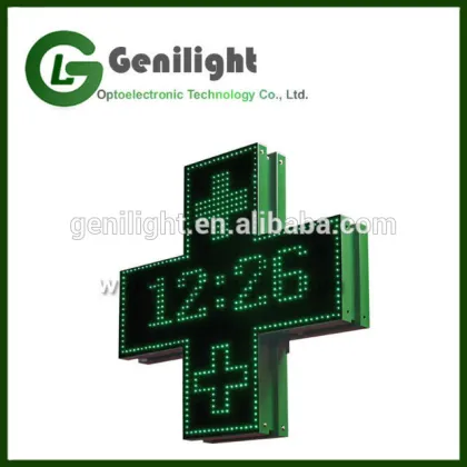 Green Color Attract Customers Green Led PHARMACY Cross Display Illuminated Sign