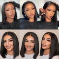 Glueless Double Drawn Straight Bob Wig Vendors Human Hair Lace Front Wig Wholesale Raw Vietnamese Hair HD Full Lace Frontal Wigs