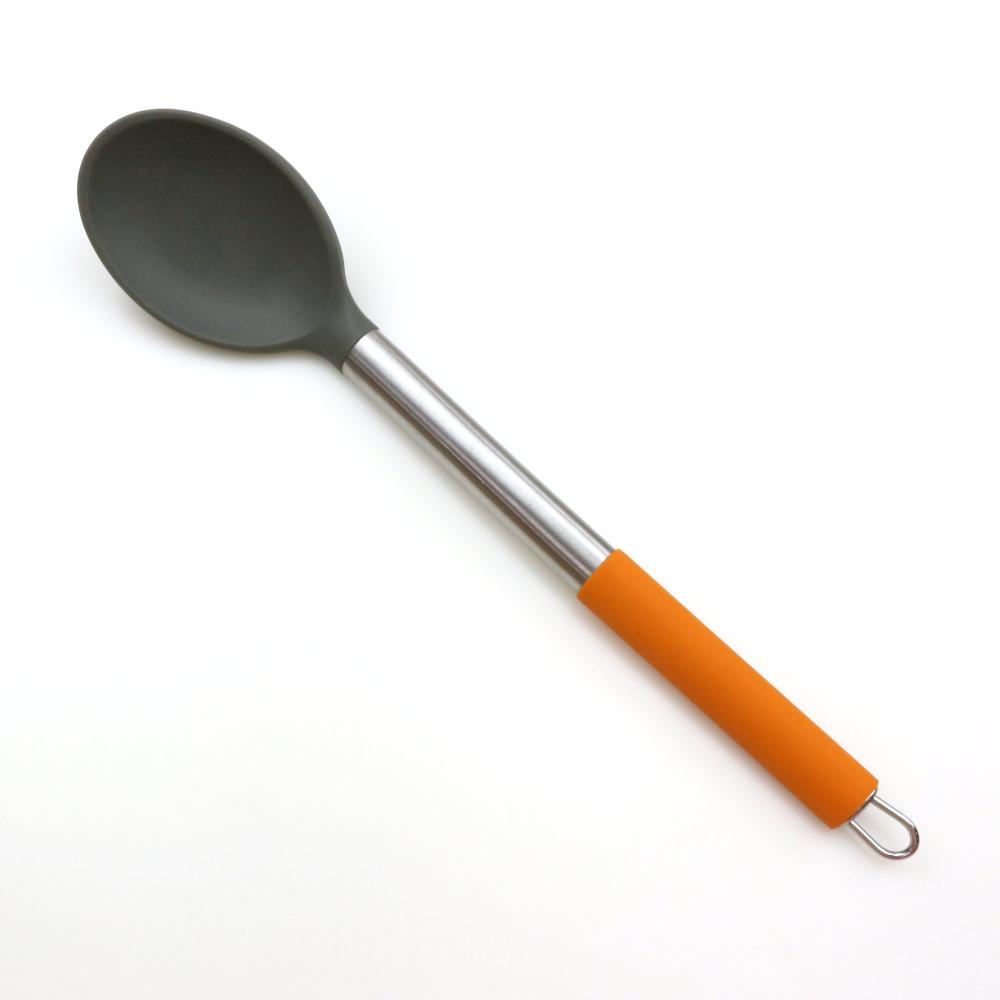 Cuchara maciza de silicona antiadherente para cocinar