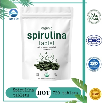 Comprimés de spiruline biologique de paquet OEM riches en chlorophylle de protéines végétaliennes pour un supplément de santé plein de vitamines