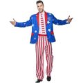 Men Blazer Suit Halloween Costume American Flag Color