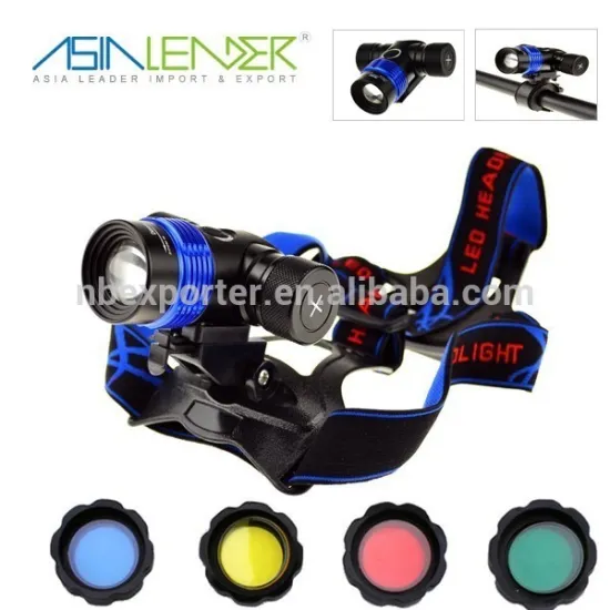 Colorful Lens Zoomable T6 LED Powerful Headlamp