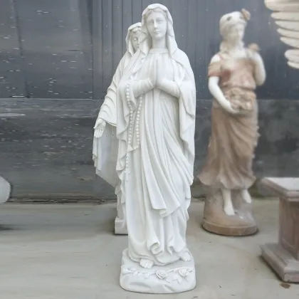 Religious small size stone white marble holy mother mary statues for sale