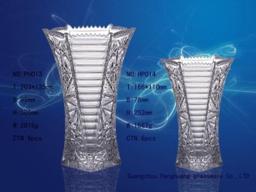 Promotional Clear Party Flower Art Personalized Glass Vase / Clear Vases