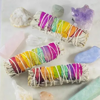 Hot Selling 7 Chakras Flower Sage Smudge Sticks with White Sage Bundle