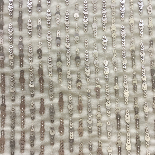 Double Sequin Embroidery On Chiffon Fabric