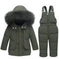 Infant Winter Clothing Baby Fur Snowsuit Hoodies Jacket Duck Down Toddler Girls Outfits Snow Wear Jumpsuit Snow Coats
