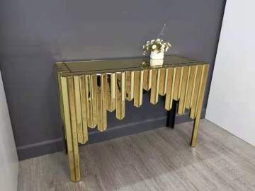 Luxury Gold Glass mirrored console matching Mirror