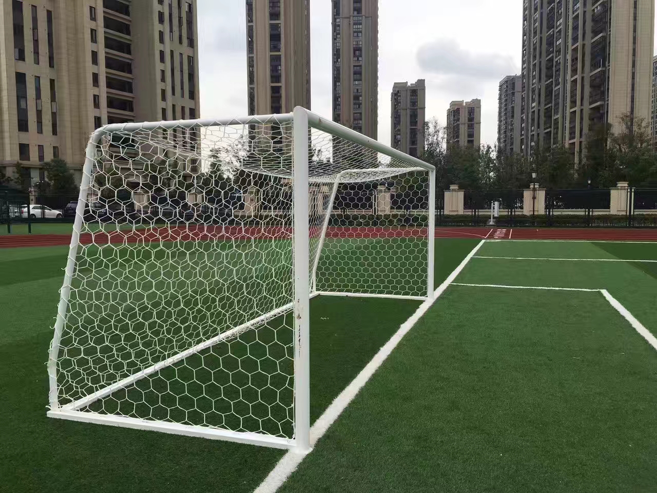 Steel movable 11 player football goal