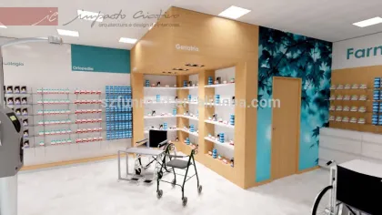 Health care products retail furnitures for pharmacy interior designs