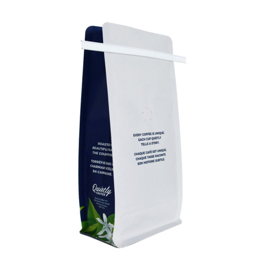 Impressão de bolsa de embalagem de café de fundo plano compostável